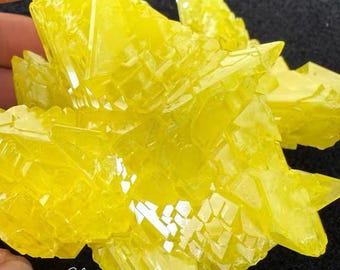 Natural Raw Yellow Sulfur Cluster Native Sulfur Mineral Specimen