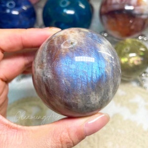Natural Sunstone Moonstone Sphere, Flashy Sunstone Moonstone Mix Ball