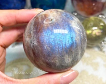 Natural Sunstone Moonstone Sphere, Flashy Sunstone Moonstone Mix Ball