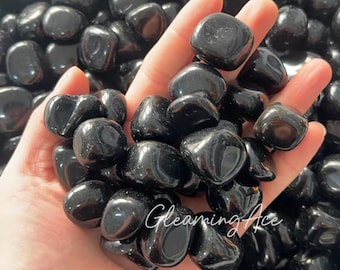 Natürlicher polierter schwarzer Obsidian Trommelstein Obsidian Edelstein