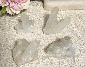Mini Natural Raw Clear Quartz Cluster Mineral Specimen