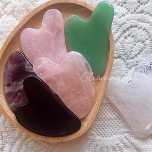 Crystal Scraping Plate Face Massage Rose Quartz Gua Sha Tool Obsidian Clear Quartz Facial Massage Tool