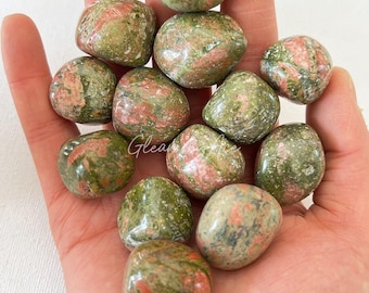 Natural Unakite Tumbles Stone Bulk Wholesale