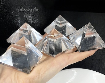 Polished Clear Quartz Crystal Pyramid, Gemstone Pyramids, Energy Healing, Mineral Specimen, Crystal Generator