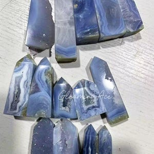 Natural Blue Lace Agate Tower