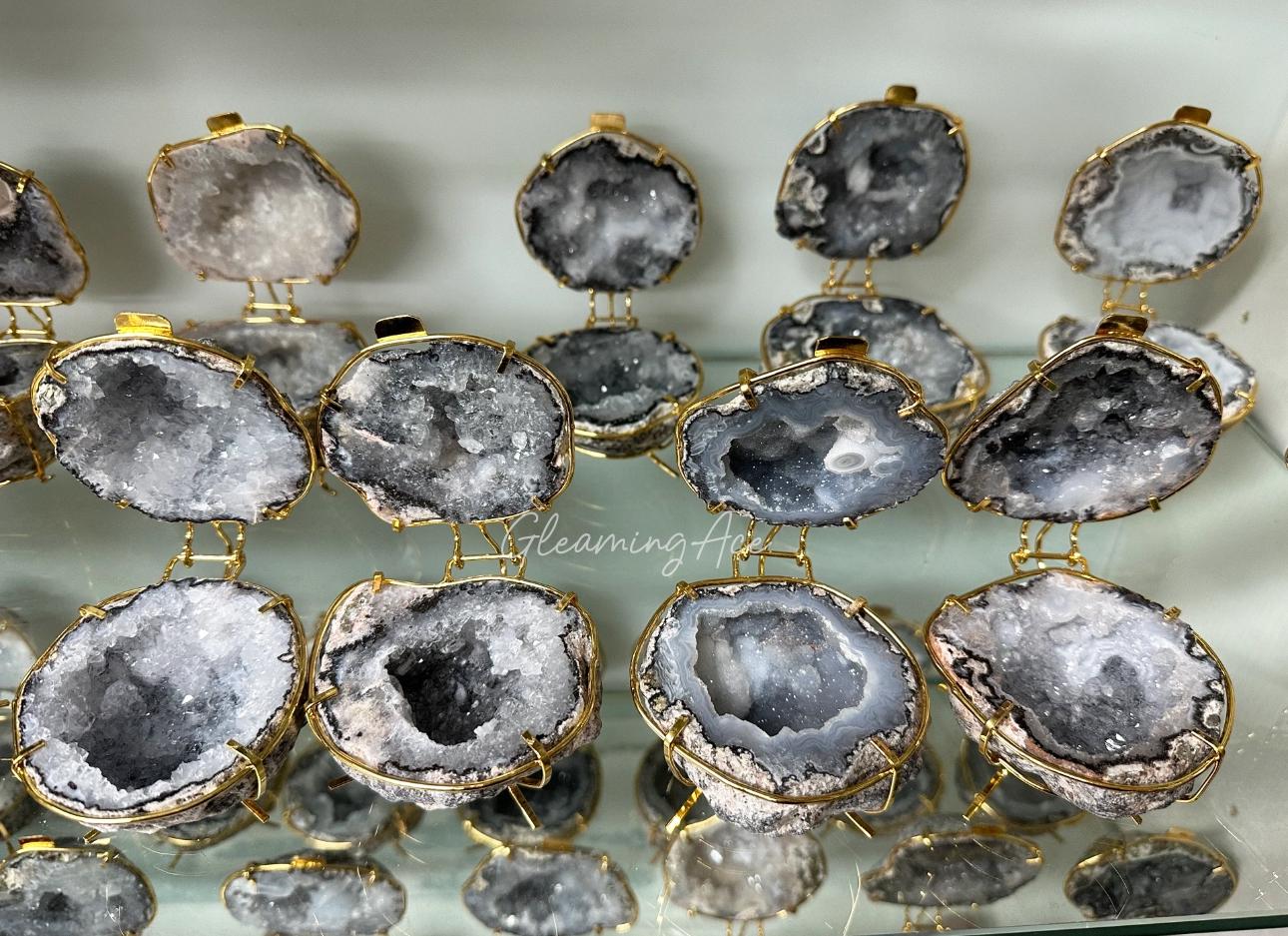 Natural Crystal Geode Ring Boxes, Geode Agate Jewelry Box, Wedding