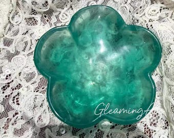 Bol fleuri en fluorite verte Coupelle en fluorite verte polie
