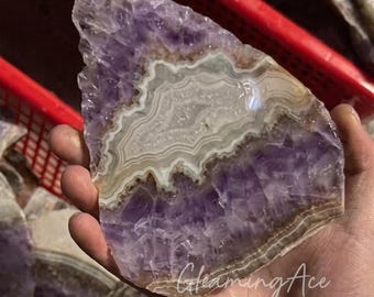 Mexican Crazy Lace Agate Amethyst Slab Banded Crazy Lace Amethyst Slice