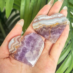 Mexican Crazy Lace Agate Amethyst Heart Crystal Gift 1PC
