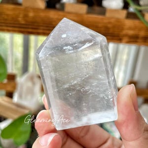Raw Clear Iceland Spar Tower, Natural Optical Calcite Point - CHOOSE WEIGHT