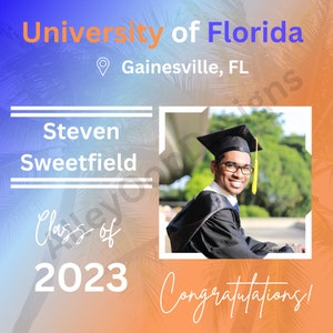 UF Digital Foto Vorlagen Bundle, UF Abschluss Instagram Vorlage, UF bearbeitbare Vorlage, Universität von Florida Ankündigung Vorlage