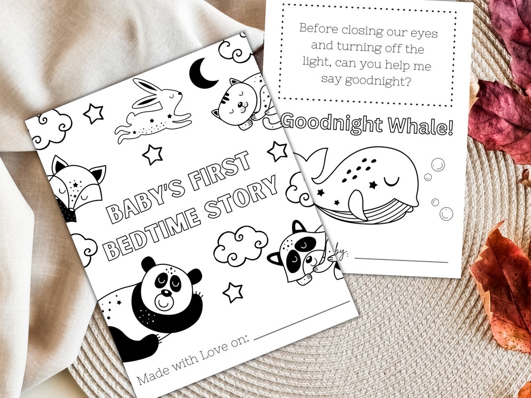 Baby's First Bedtime Story Baby Shower Coloring Book | Bedtime Story ...