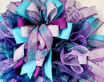 Indulge in purples and blues with this exquisite wreath, Summer, Spring wreath, or even a thoughtful Coastal decor gift, with free shipping!