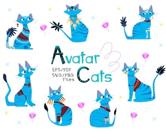 Avatar Cats Design, Avatar svg, Clipart bundle, Avatar png, Avatar fans, Avatar Stickers, Avatar Sublimation Designs.