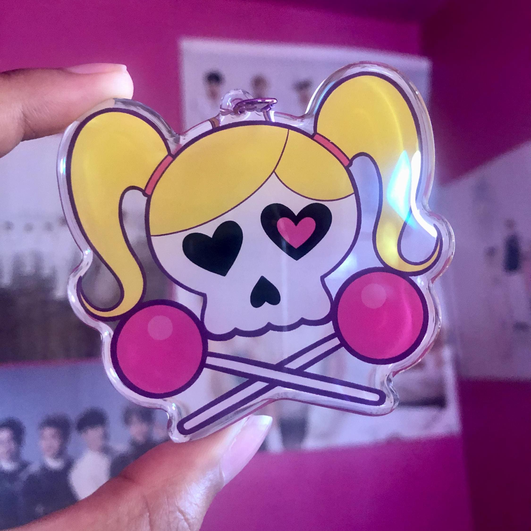Lollipop Chainsaw Inspired Epoxy Keychains