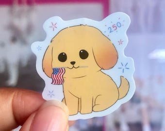 USA Retriever Puppy 250th Anniversary Transparent Sticker