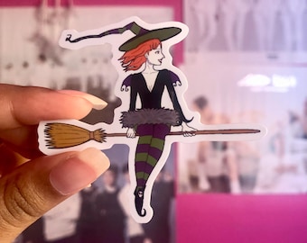 Scary Godmother Halloween Vinyl Sticker