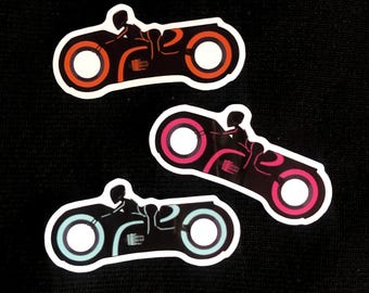 Futuristic Girl Neon Bike Vinyl Sticker