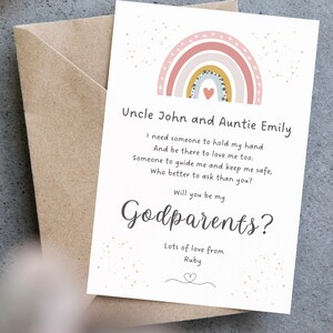 ¿Quieres ser mi madrina? Carta para padrinos, copia digital personalizada, lista para imprimir.