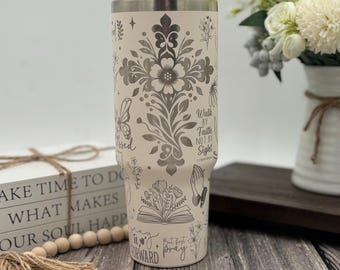 Engraved Christian Tumbler | Biblical Sayings, Cross Design
