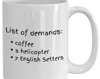 Il setter inglese chiede la tazza