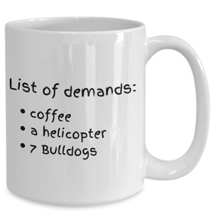 Bulldog demands gift mug