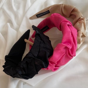 Handmade Silk Satin Headband: Elegant Hair Accessory