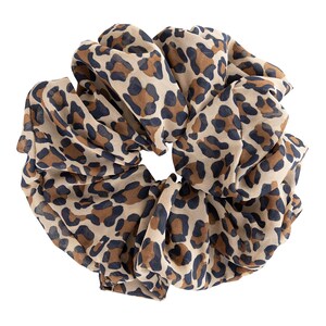 Coletero XXL de gasa con estampado de leopardo: Goma para el cabello extragrande de satén