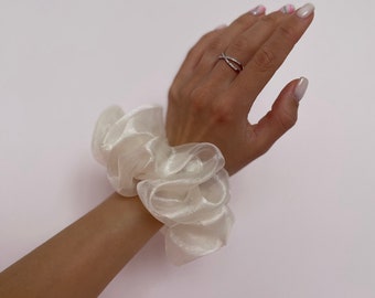 Handmade Organza Scrunchie: Oversized Hair Tie, Trendy Accessories