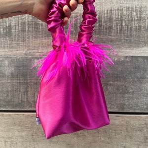 Fuchsia scrunchie bag