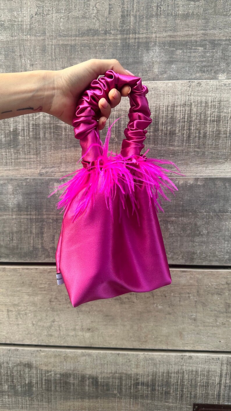 Fuchsia scrunchie bag