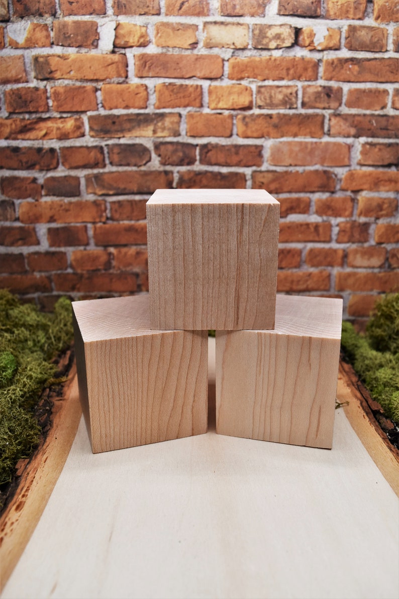 2 Square Solid Wooden Blocks alphabet Blocks, Craft Blocks, Toy Blocks