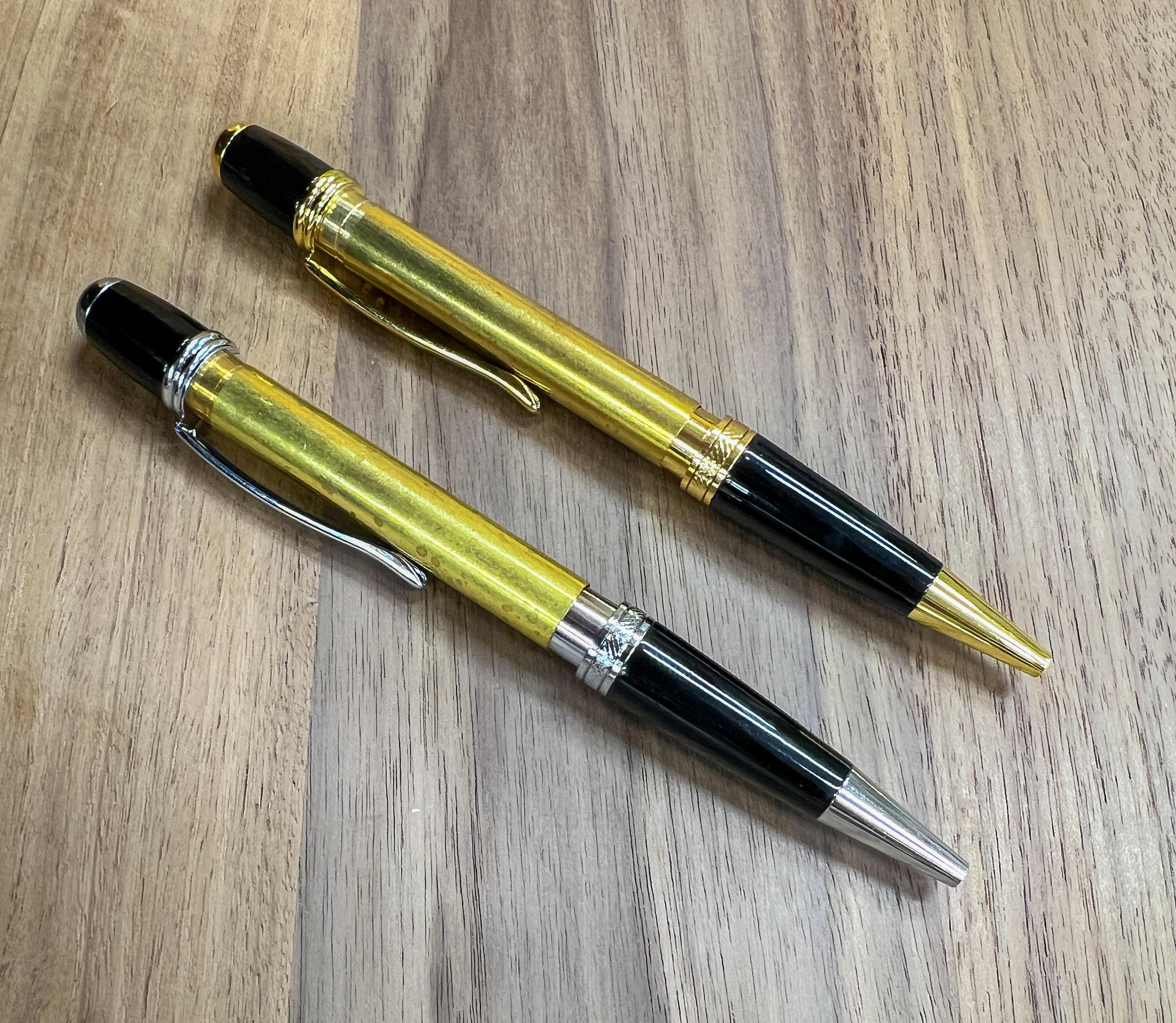 PKM-1 Chrome Gold Ballpoint Twist Pen Kits 