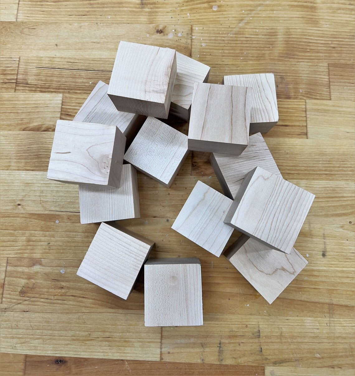 2 Square Solid Wooden Blocks alphabet Blocks, Craft Blocks, Toy Blocks