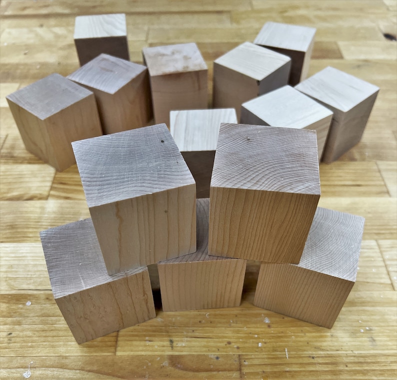 2 Square Solid Wooden Blocks alphabet Blocks, Craft Blocks, Toy Blocks