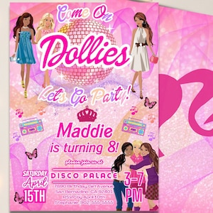 Barb Doll Invitation, Barb Doll Birthday, Editable Barb Template Instant Digital Download DEMO IN DESCRIPTION