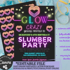 Glow Party-Glow in the Dark Party Supplies Sleepover Kit –