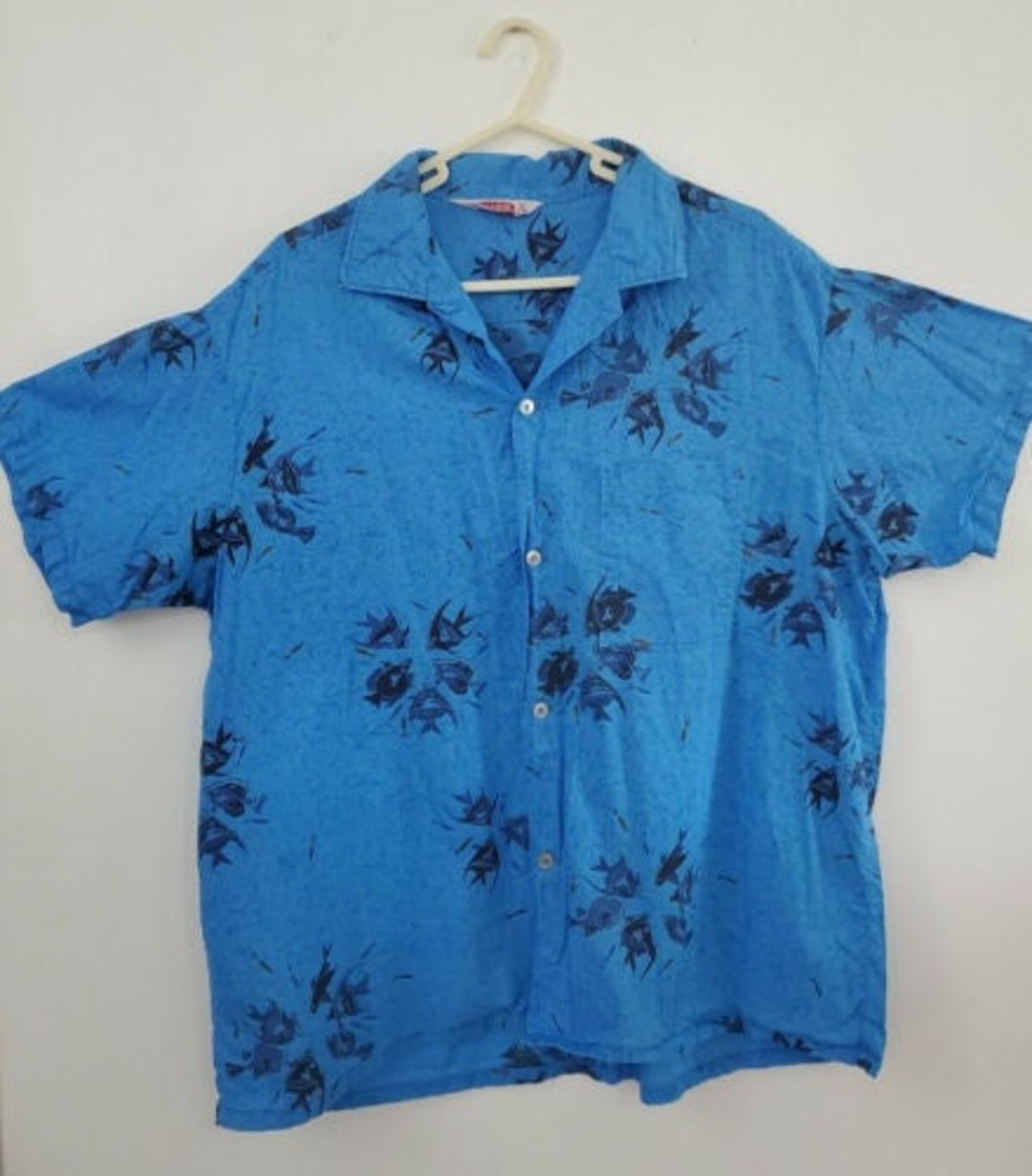 Rare Vintage Pilgrim Hawaiian Shirt Blue Made is California - Etsy