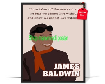 Inspirational Quotes Wall Art Motivational Decorations Pride Month Home Office Classroom LGBTQ Activist Poster James Baldwin