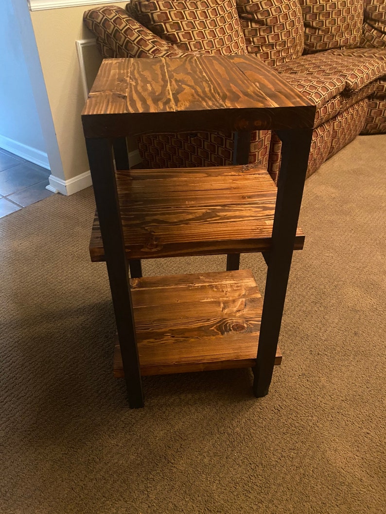 End Table Shelf Side Table Floor Shelving Etsy