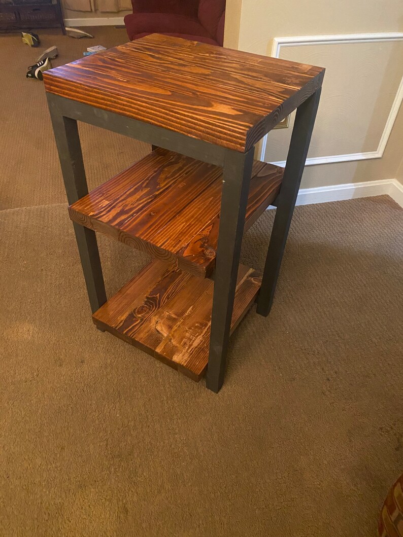 End Table Shelf Side Table Floor Shelving Etsy