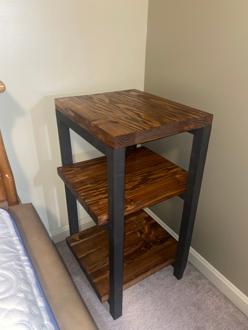 End Table Shelf Side Table Floor Shelving Etsy