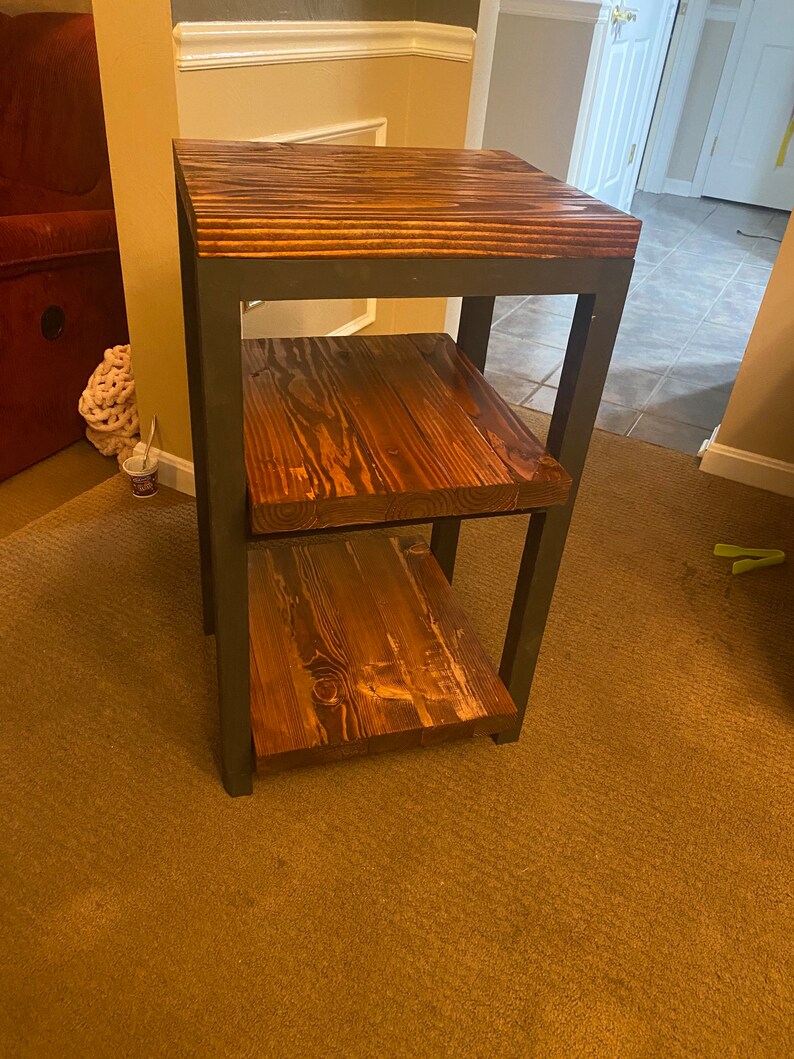 End Table Shelf Side Table Floor Shelving Etsy