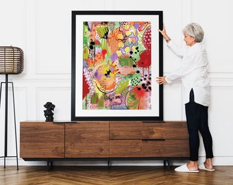 Large Abstract Painting Print | Colourful Wall Art  | Large Modern Decor  | Abstract Modern Art  | Multicolour Painting A1/A2/A3/A4