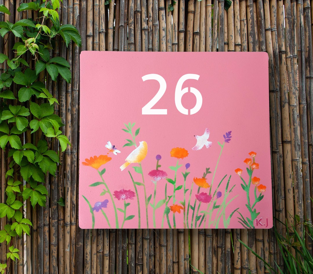 Custom House Number Plaque, Hand-painted Entry Door Plaque With Your ...