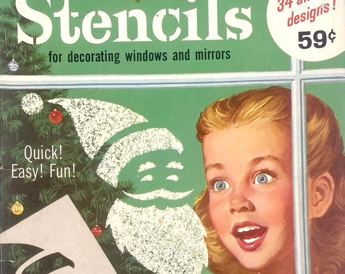 Vintage Glass Wax Christmas Stencils for Windows and Mirrors Gold Seal Co. Original Packaging