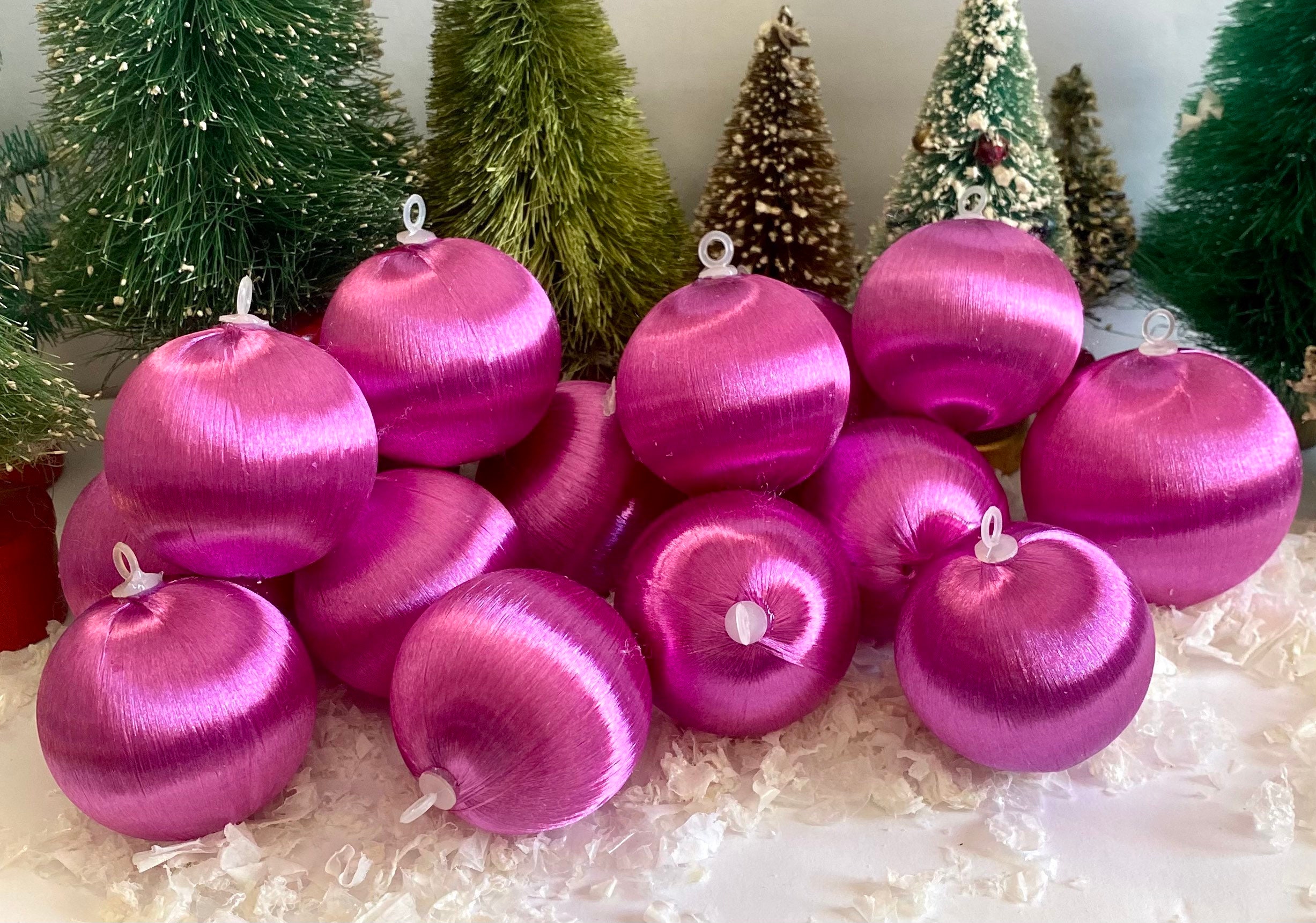 Valentines Day Decor, Valentine's Day Ornaments Tree Decorations, Hot Pink  White Hanging Tree Ornaments 