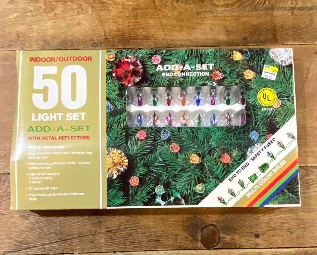 Vintage NOS Addaset Miniature Christmas Tree Lights Set 50 Etsy