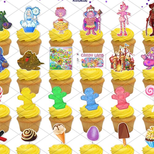 Candy Land Cupcake Toppers Birthday Party Food Picks Cake Etsy