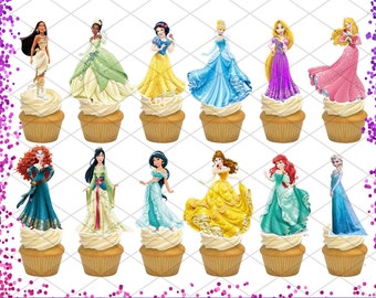 Disney Princess Cupcake Toppers Birthday Party Food Picks Cake Decoration Girl Kids